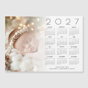 Carte Magnétique Superposition de photo de calendrier 2027 Bébé Bon
