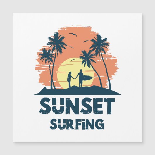Carte Magnétique Surf -Sunset Surf (Devant)