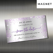 Carte Magnétique Sweet 16 argent violet enregistrer l'aimant de dat