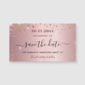 Carte Magnétique Sweet 16 parties scintillant rose pâle enregistrer (Devant)