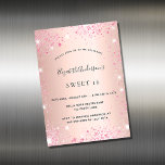 Carte Magnétique Sweet 16 rose or rose parties scintillant aimant i<br><div class="desc">Un aimant d'invitation moderne, élégant et glamour pour une Soirée 16, 16ème anniversaire Sweet. Un faux rose or à l'aspect métallique arrière - plan avec faux parties scintillant rose. Le nom est écrit avec un script de style moderne écrit à la main. Personnalisez et ajoutez les détails de votre fête....</div>