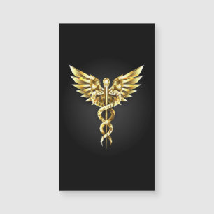 Carte Magnétique Symbole caducee polygonale or