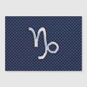 Carte Magnétique Symbole Capricorne Marine Style fibre de carbone