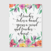 Carte Magnétique Symbole de bienvenue de l'enseignant Enseignant re (Devant)