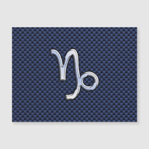 Carte Magnétique Symbole de Capricorne Marine Style fibre de carbon