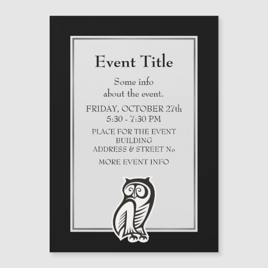 Carte Magnétique Symbole hibou blanc (Devant)