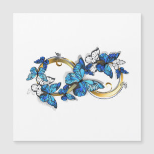 Carte Magnétique Symbole infini de papillons Morpho bleus