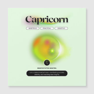 Carte Magnétique Symbole moderne Zodiac Capricorne Citation Élément