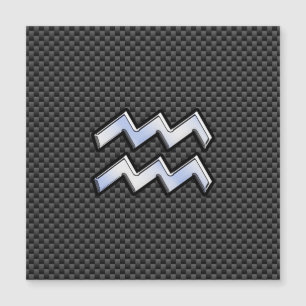 Carte Magnétique Symbole Zodiaque Aquarius Décor en fibre de carbon