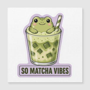Carte Magnétique Tant de Vibes Matcha Mignon Frogue Kawaii