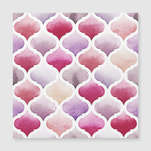 Carte Magnétique Tapis marocain : Aquarelle Tanger Motif.