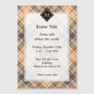 Carte Magnétique Tartan beige et Brown