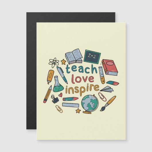 Carte Magnétique Teach Love Inspire (Devant / Derrière)