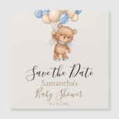 Carte Magnétique Teddy Bear Balloon Baby shower Brown Enregistrer l (Devant)