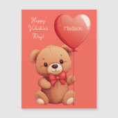 Carte Magnétique Teddy d'amour du texte personnalisé (Devant)
