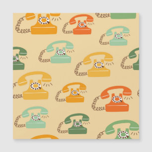 Carte Magnétique Téléphones rétro, motif sans couture colorée.