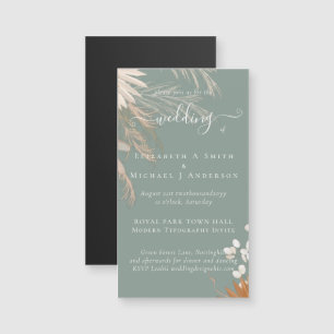Carte Magnétique Terracotta Pampas Mariage Tropical Grass