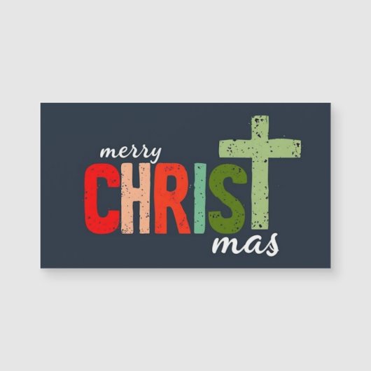 Carte Magnétique Texte de Noël Joyeux Christ mas Christian (Devant)