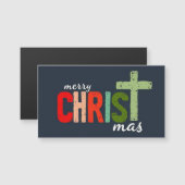 Carte Magnétique Texte de Noël Joyeux Christ mas Christian (Devant / Derrière)