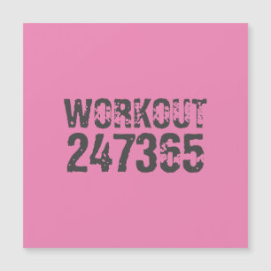 Carte Magnétique Texte usé et rayé Workout 247365 rose