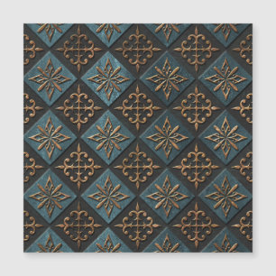 Carte Magnétique Texture de bronze avec motif de sculpture.