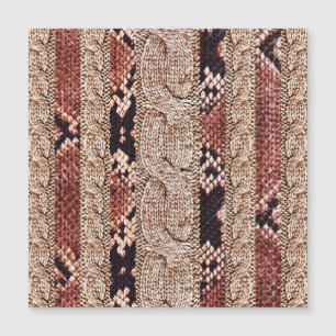 Carte Magnétique Texture de vêtement, motif de serpent géométrique.