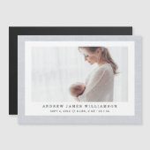 Carte Magnétique Texture moderne Elégante Linge bébé Garçon Photo N (Devant / Derrière)