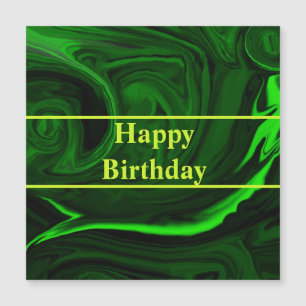 Carte Magnétique texture verte pierre de malachite, personnalisée