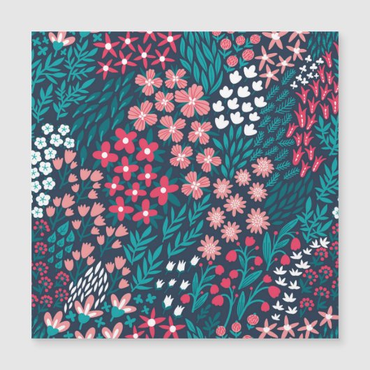 Carte Magnétique Texture vintage Fleur sans joint. (Devant)