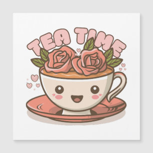 Carte Magnétique Thé Temps de Rose Thé Kawaii