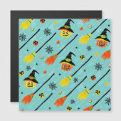 Carte Magnétique Thème Halloween Witchen sans couture (Devant / Derrière)