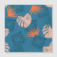 Tigres tropicaux Feuilles Bleu profond
