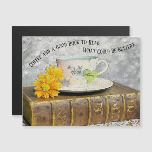 Carte Magnétique Time Off Vacation Café et un bon livre à lire