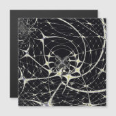 Carte Magnétique Toile d'araignée dorée d'art abstrait (Devant / Derrière)