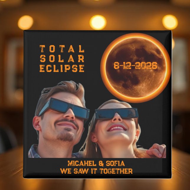 Carte Magnétique Total Solar Eclipse 2026 Photo Souvenir (Total Solar Eclipse 2026 Souvenir Magnet)