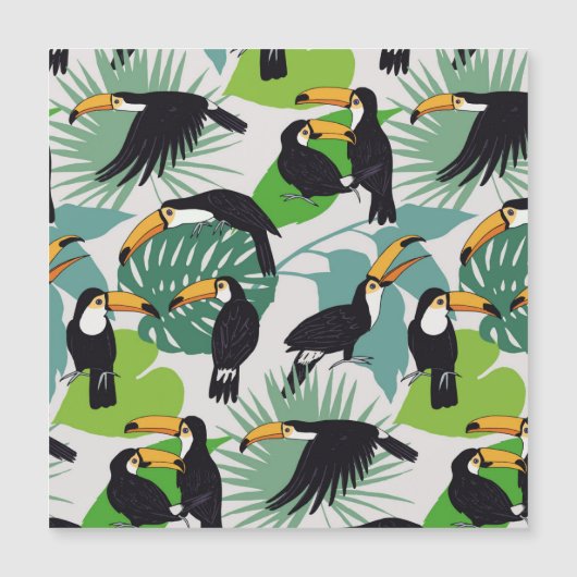 Carte Magnétique Toucan Bird : Palm Feuille Motif (Devant)