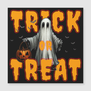 Carte Magnétique tour ou friandise halloween épouvantable fantôme c
