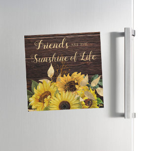 Carte Magnétique Tournure Bois Jaune Tournesols Amis Soleil