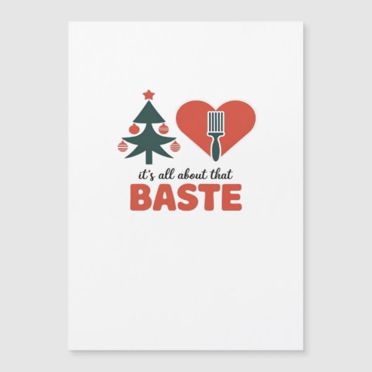 Carte Magnétique Tout sur ce Noël rétro classique Baste (Devant)