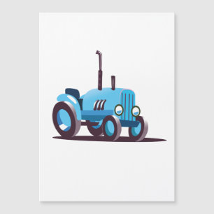 Carte Magnétique Tracteur bleu mignon