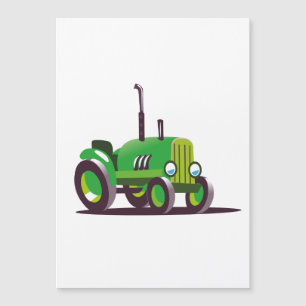 Carte Magnétique Tracteur vert mignon