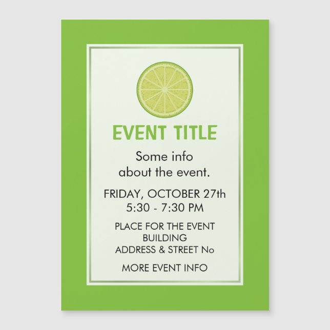 Carte Magnétique Tranches de chaux (Devant)