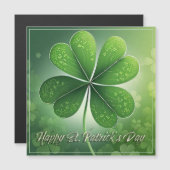 Carte Magnétique Trèfles verts Joyeuse St. Patrick (8) c (Devant / Derrière)