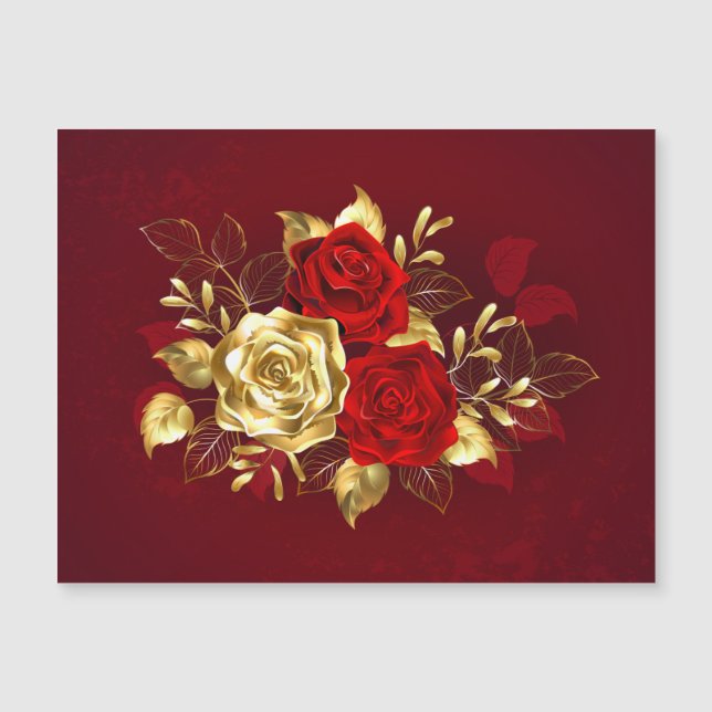 Carte Magnétique Trois Roses de bijoux (Devant)