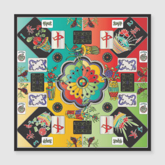 Carte Magnétique Tuiles de Mah Jongg aimantées plates