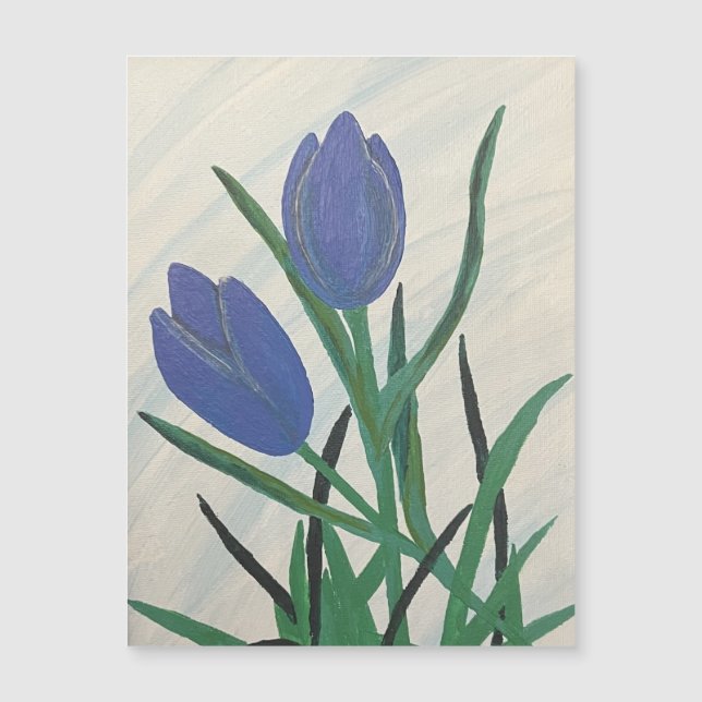 Carte Magnétique Tulipes bleues (Devant)