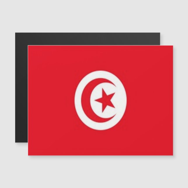Carte Magnétique Tunisie - Drapeau (Devant / Derrière)