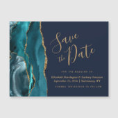 Carte Magnétique Turquoise Gold Agate Marine Bleu Magnétique Enregi (Devant)