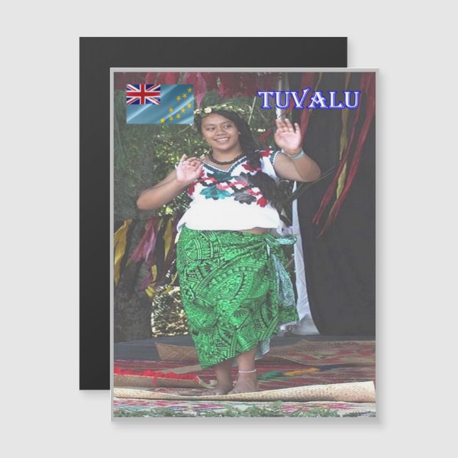 Carte Magnétique Tuvalu - Danseur - (Devant / Derrière)