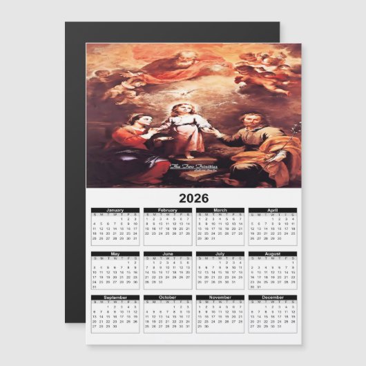 Carte Magnétique Two Trinities 2026 Calendar (Devant / Derrière)